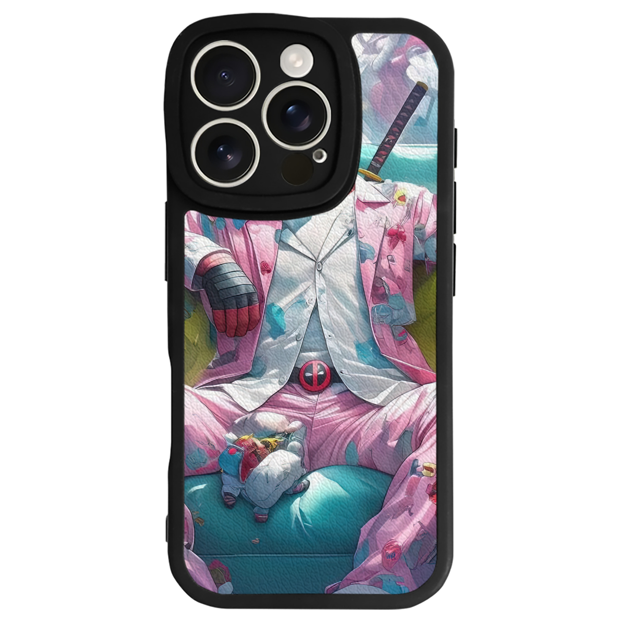 （画像用） Deadpool デッドプール 【iPhone 16シリーズ対応】シリコンスマホケース（レザー調） 材質：シリコン
